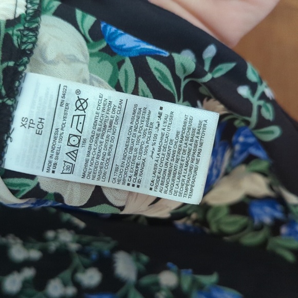 High-Neck Ruffle-Trim Georgette Top for Women Floral Print Size XS - Picture 5 of 8